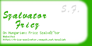 szalvator fricz business card